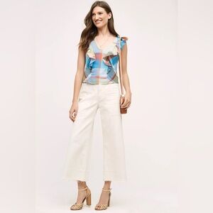 ANTHROPOLOGIE MAEVE Multicolor plaid Ruffle Blouse. Size 2